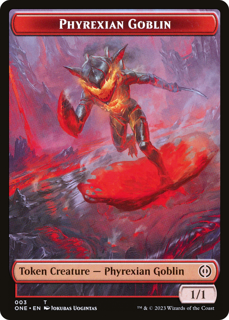 Phyrexian Goblin // The Hollow Sentinel Double-Sided Token [Phyrexia: All Will Be One Tokens] | PLUS EV GAMES 