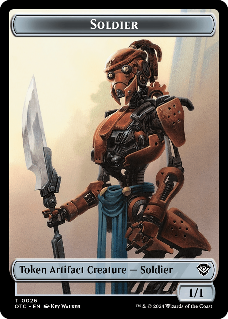 Elemental (0014) // Soldier (0026) Double-Sided Token [Outlaws of Thunder Junction Commander Tokens] | PLUS EV GAMES 