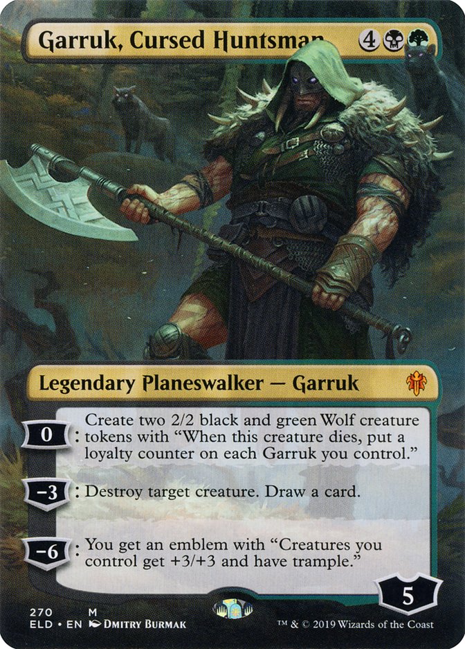 Garruk, Cursed Huntsman (Borderless) [Throne of Eldraine] | PLUS EV GAMES 