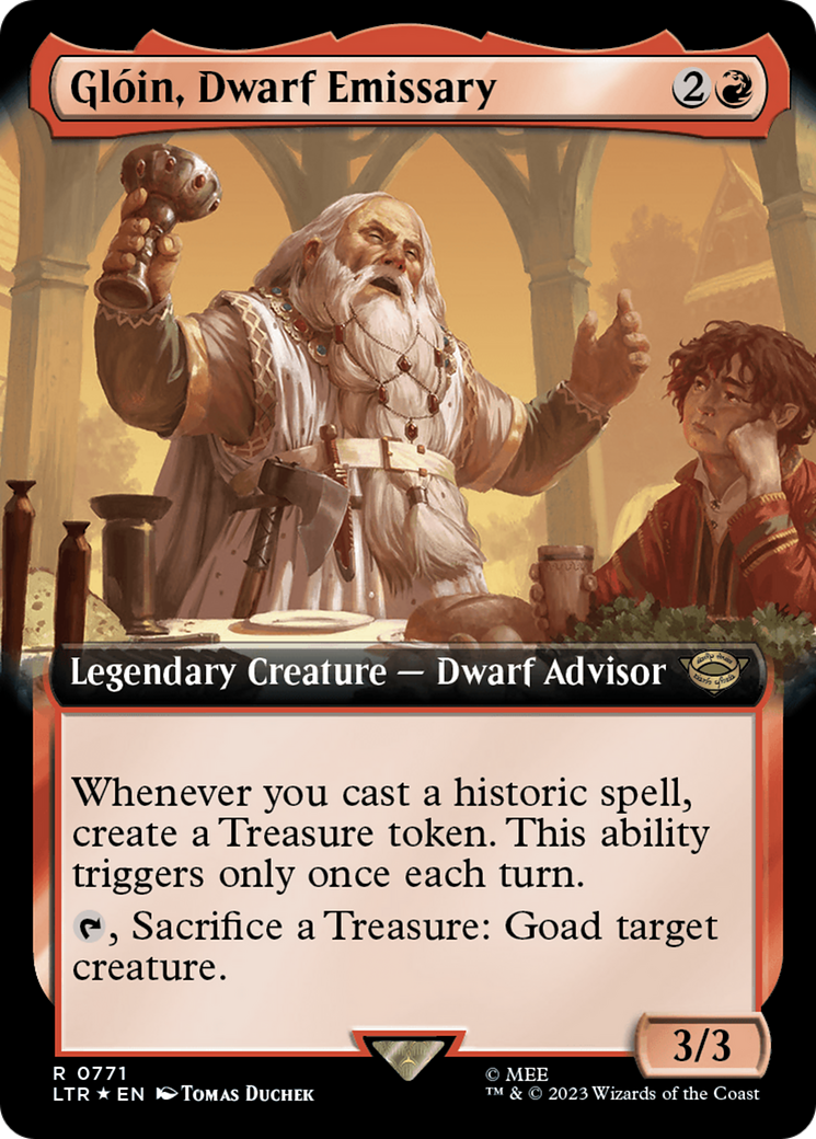 Gloin, Dwarf Emissary (Extended Art) (Surge Foil) [The Lord of the Rings: Tales of Middle-Earth] | PLUS EV GAMES 