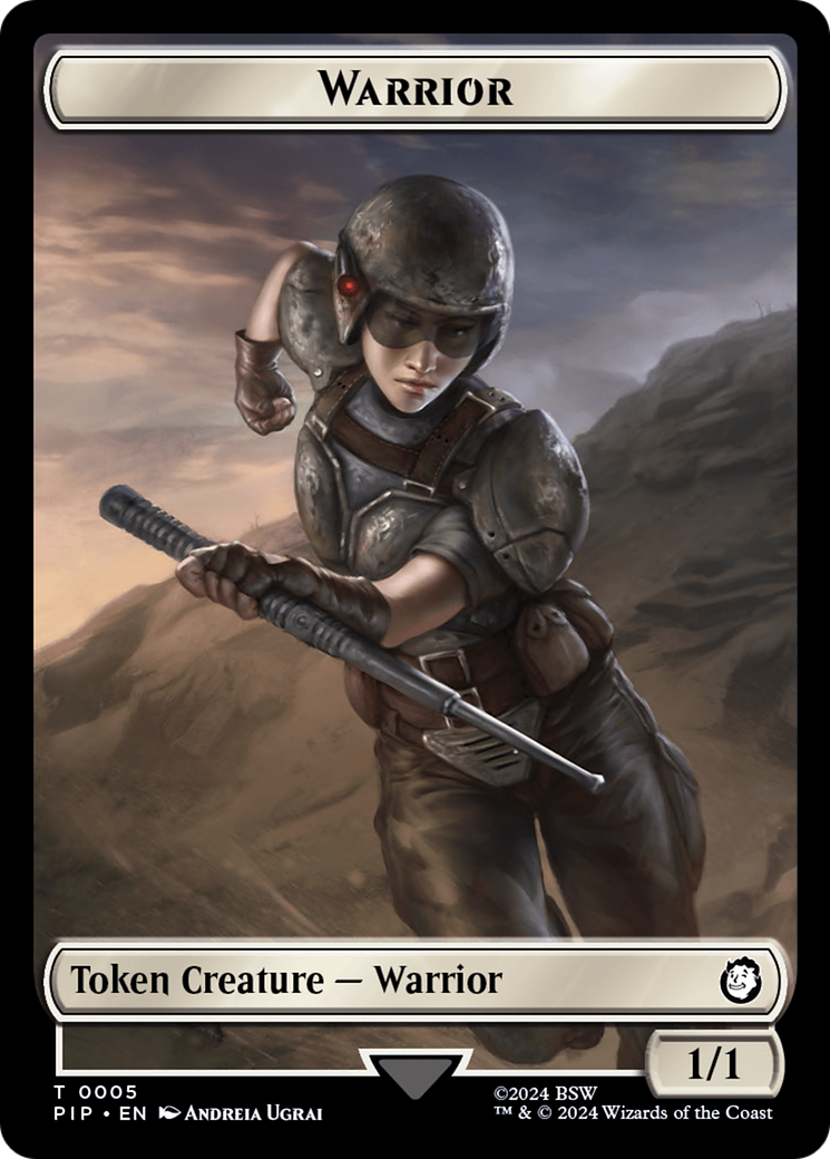 Radiation // Warrior Double-Sided Token [Fallout Tokens] | PLUS EV GAMES 