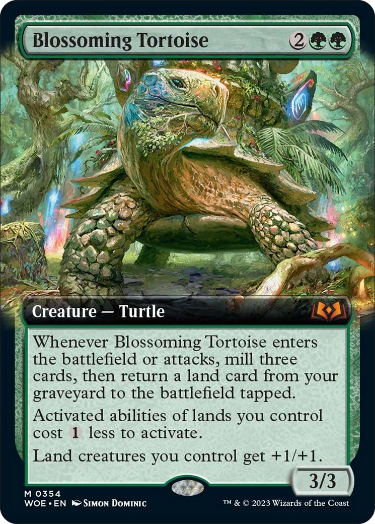 Blossoming Tortoise (Extended Art) [Wilds of Eldraine] | PLUS EV GAMES 