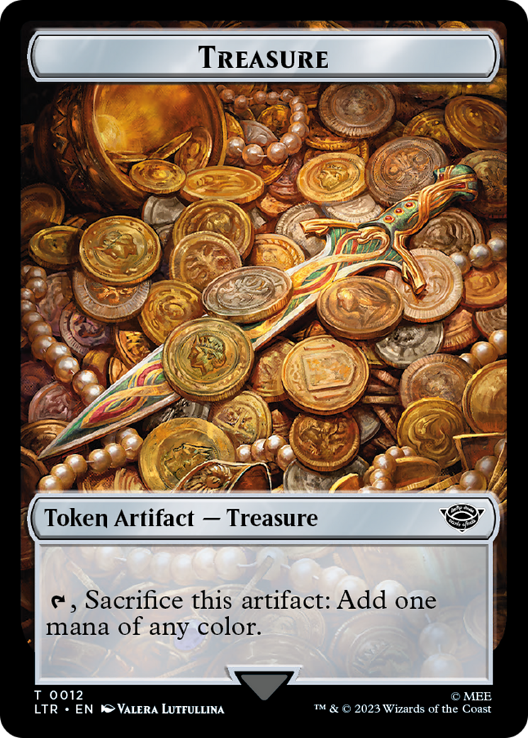 Treasure // Wraith Double-Sided Token [The Lord of the Rings: Tales of Middle-Earth Commander Tokens] | PLUS EV GAMES 