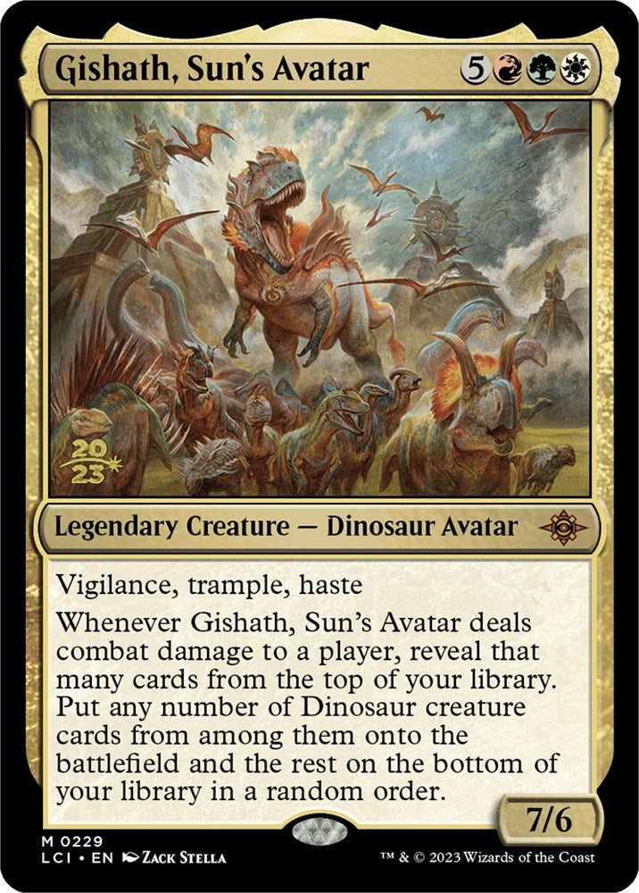 Gishath, Sun's Avatar (LCI) [The Lost Caverns of Ixalan Prerelease Cards] | PLUS EV GAMES 