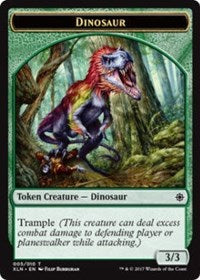 Dinosaur // Treasure (009) Double-sided Token [Ixalan Tokens] | PLUS EV GAMES 
