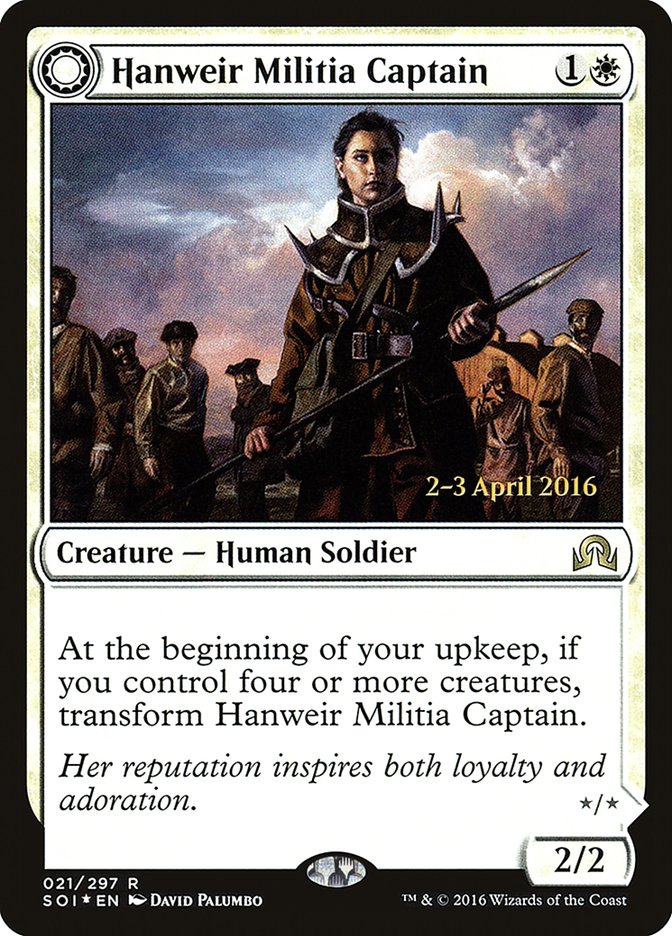 Hanweir Militia Captain // Westvale Cult Leader [Shadows over Innistrad Prerelease Promos] | PLUS EV GAMES 