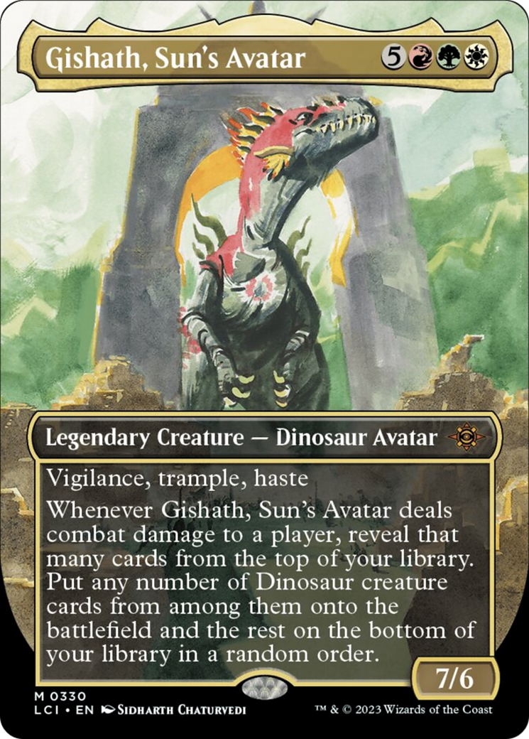 Gishath, Sun's Avatar (Borderless) [The Lost Caverns of Ixalan] | PLUS EV GAMES 