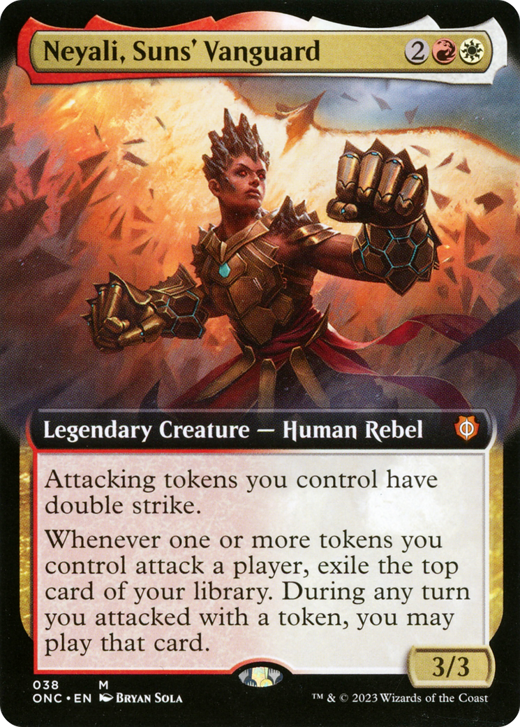 Neyali, Suns' Vanguard (Extended Art) [Phyrexia: All Will Be One Commander] | PLUS EV GAMES 