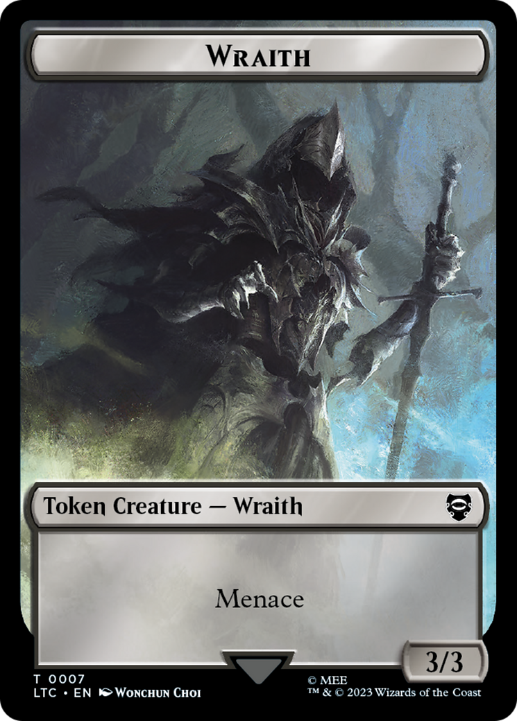 Treasure // Wraith Double-Sided Token [The Lord of the Rings: Tales of Middle-Earth Commander Tokens] | PLUS EV GAMES 