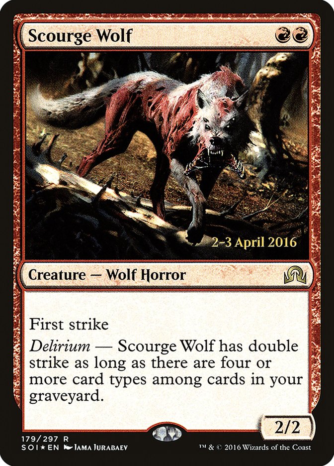 Scourge Wolf [Shadows over Innistrad Prerelease Promos] | PLUS EV GAMES 