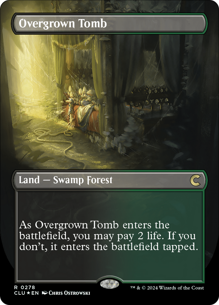 Overgrown Tomb (Borderless) [Ravnica: Clue Edition] | PLUS EV GAMES 