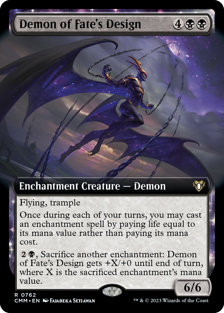 Demon of Fate's Design (Extended Art) [Commander Masters] | PLUS EV GAMES 