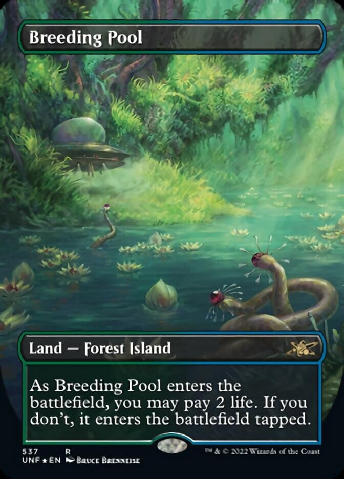 Breeding Pool (Borderless) (Galaxy Foil) [Unfinity] | PLUS EV GAMES 