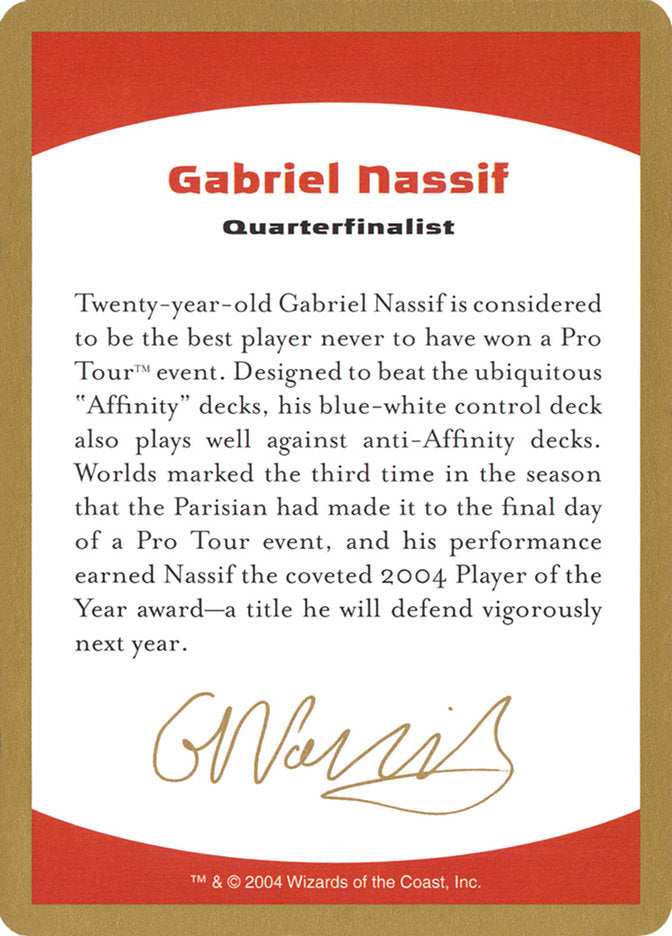 Gabriel Nassif Bio [World Championship Decks 2004] | PLUS EV GAMES 