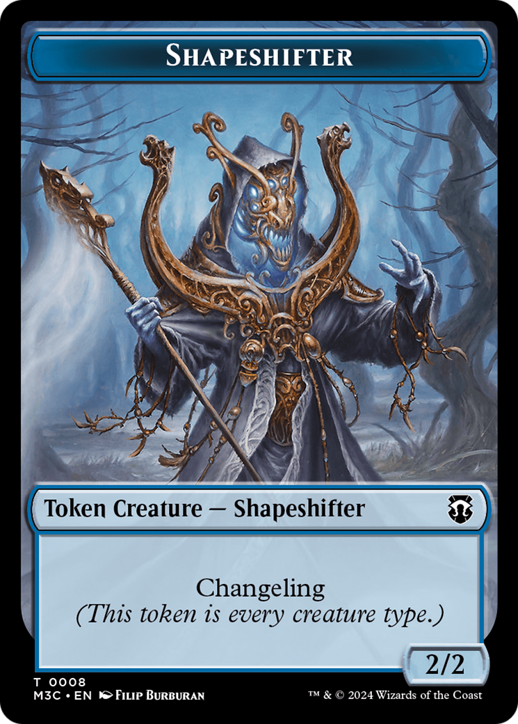 Dragon // Shapeshifter (0008) Double-Sided Token [Modern Horizons 3 Commander Tokens] | PLUS EV GAMES 