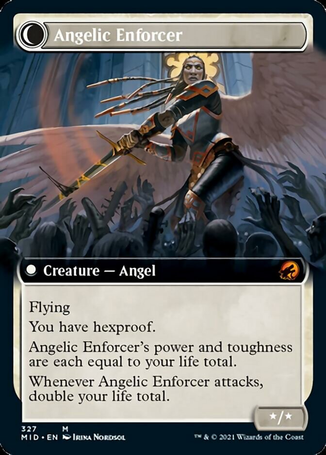 Enduring Angel // Angelic Enforcer (Extended Art) [Innistrad: Midnight Hunt] | PLUS EV GAMES 