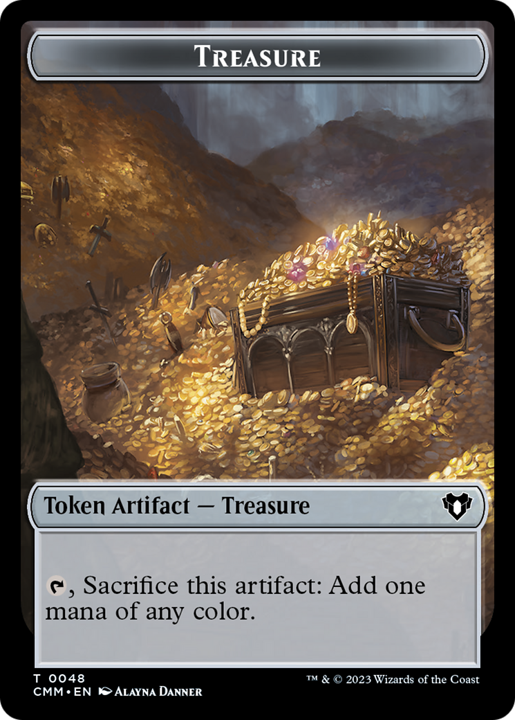 Treasure // Dragon (0020) Double-Sided Token [Commander Masters Tokens] | PLUS EV GAMES 