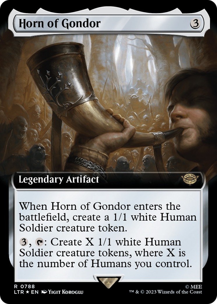 Horn of Gondor (Extended Art) (Surge Foil) [The Lord of the Rings: Tales of Middle-Earth] | PLUS EV GAMES 