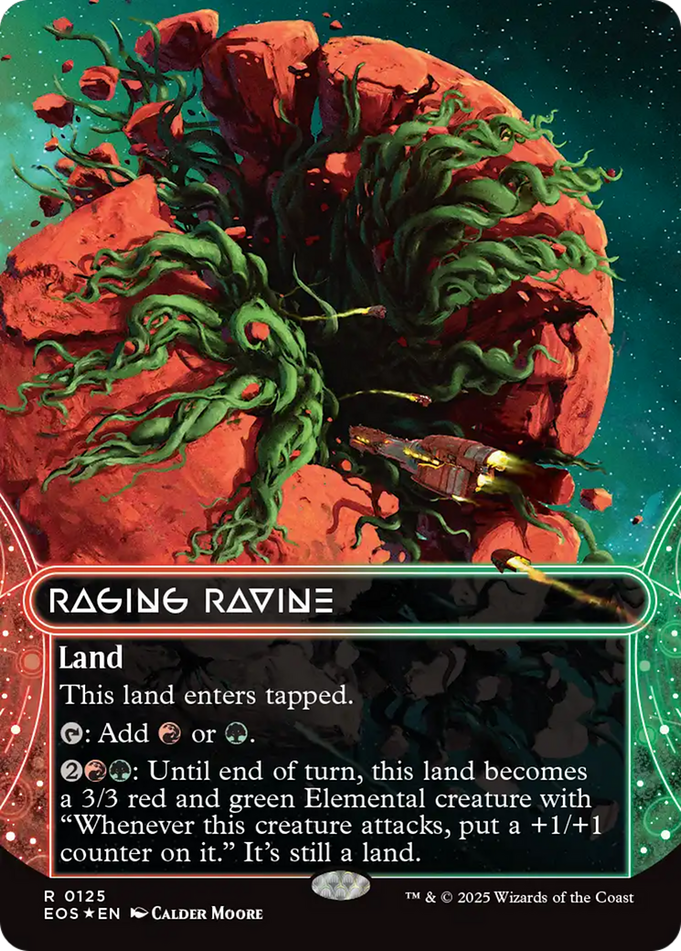 Raging Ravine (0125) (Borderless) (Galaxy Foil) [Edge of Eternities: Stellar Sights] | PLUS EV GAMES 