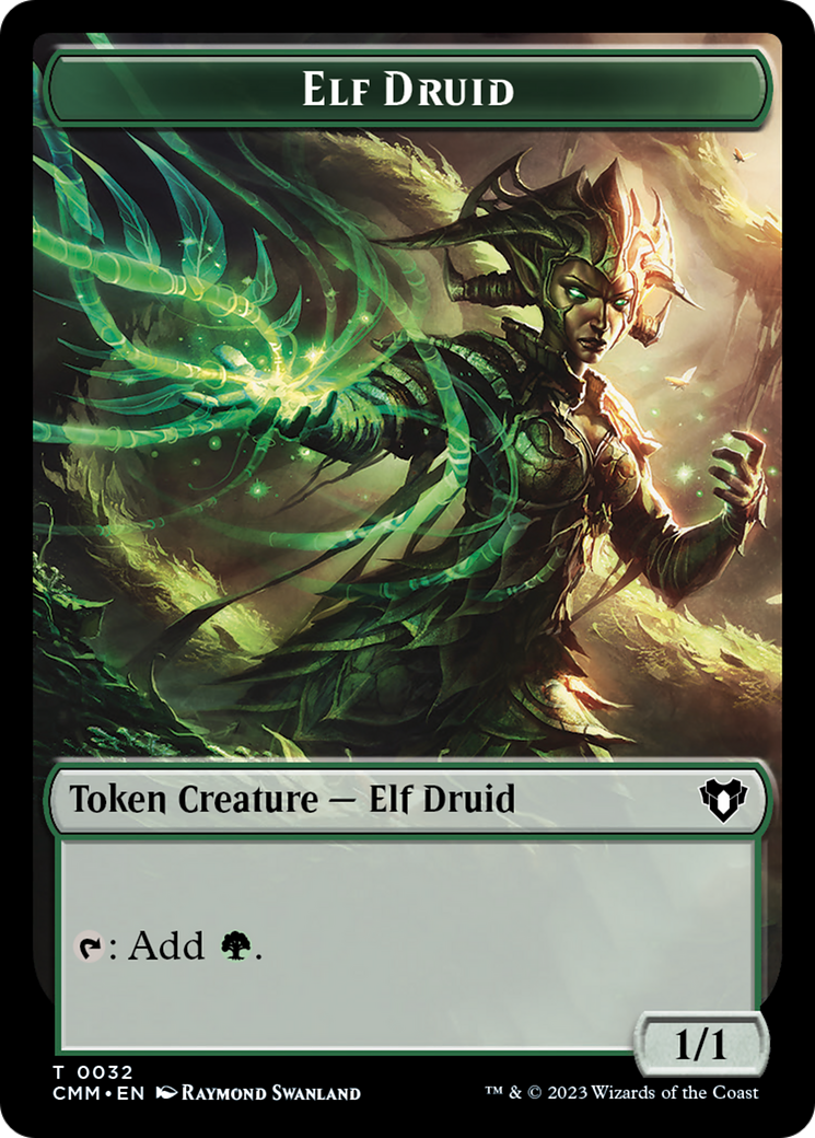 Elemental (0024) // Elf Druid Double-Sided Token [Commander Masters Tokens] | PLUS EV GAMES 