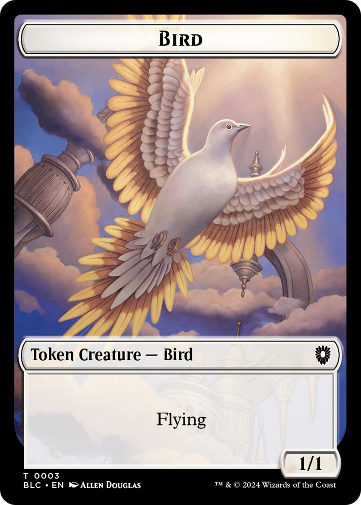 Storm Crow // Bird (003) Double-Sided Token [Bloomburrow Commander Tokens] | PLUS EV GAMES 