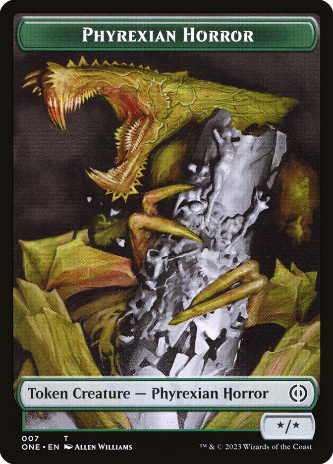 Phyrexian Goblin // Phyrexian Horror Double-Sided Token [Phyrexia: All Will Be One Tokens] | PLUS EV GAMES 