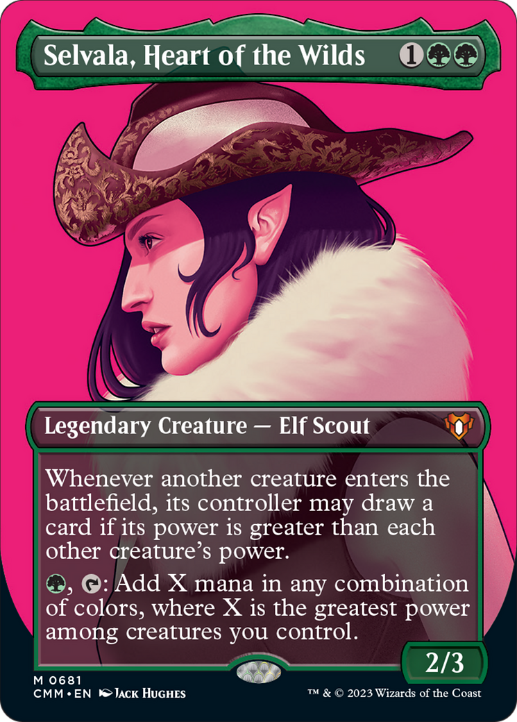 Selvala, Heart of the Wilds (Borderless Profile) [Commander Masters] | PLUS EV GAMES 