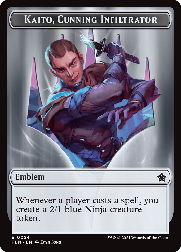 Emblem - Kaito, Cunning Infiltrator // Ninja Doubled-Sided Token [Foundations Tokens] | PLUS EV GAMES 