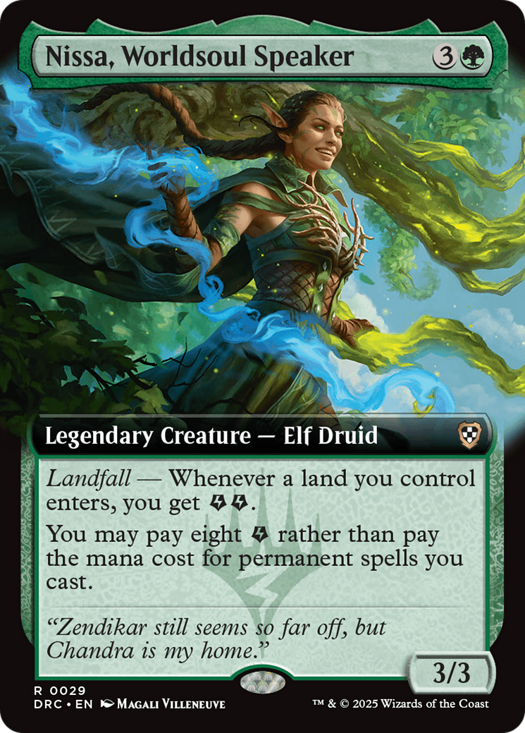 Nissa, Worldsoul Speaker (Extended Art) [Aetherdrift Commander] | PLUS EV GAMES 