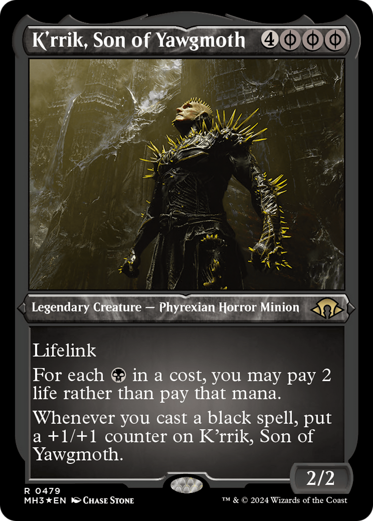 K'rrik, Son of Yawgmoth (Foil Etched) [Modern Horizons 3] | PLUS EV GAMES 