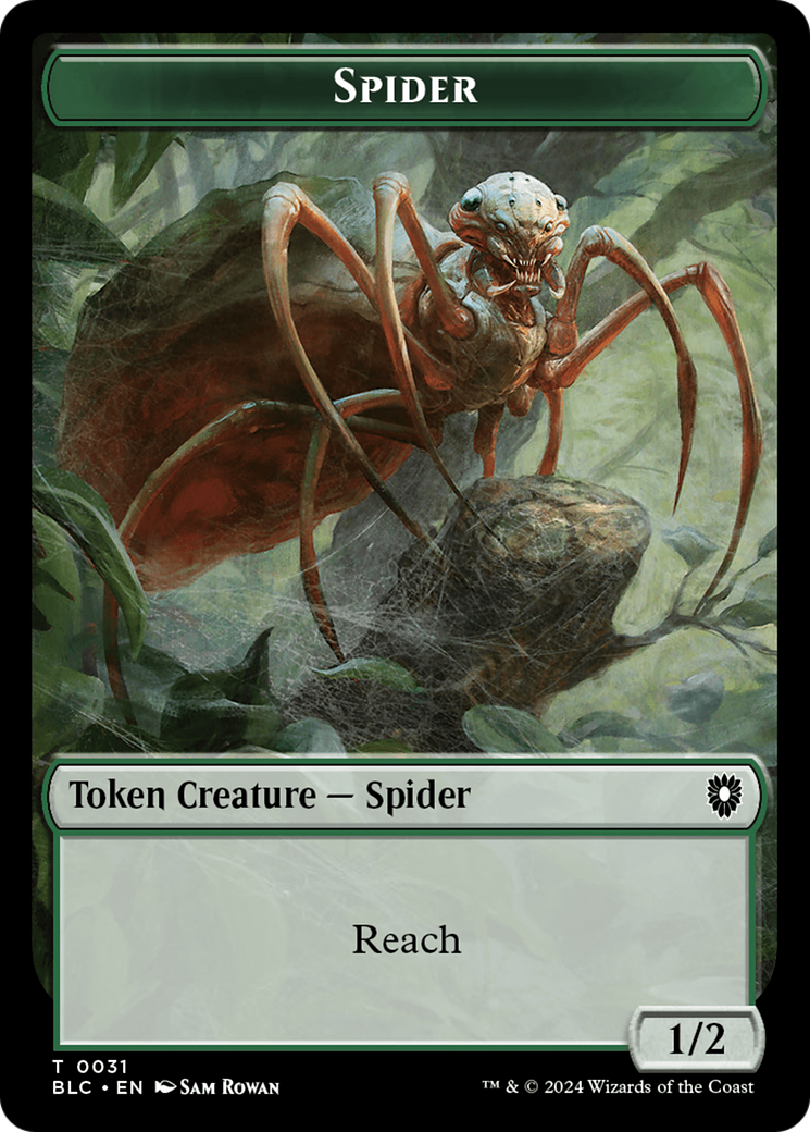 Spider // Blood Double-Sided Token [Bloomburrow Commander Tokens] | PLUS EV GAMES 