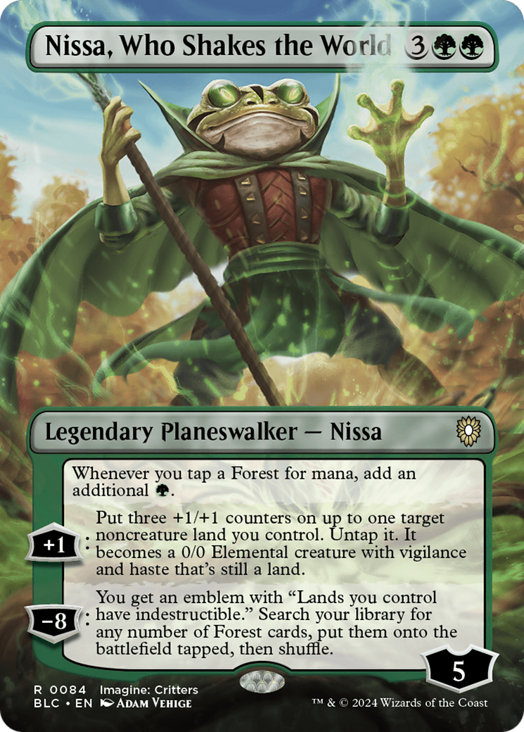 Nissa, Who Shakes the World (Borderless) [Bloomburrow Commander] | PLUS EV GAMES 