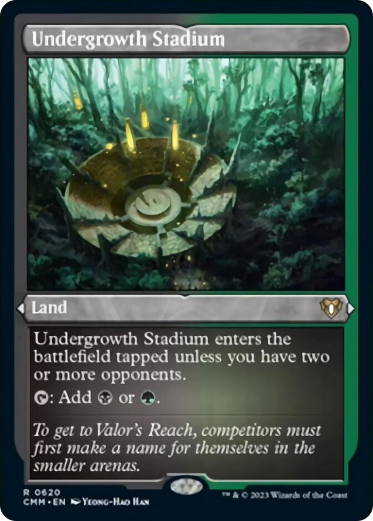 Undergrowth Stadium (Foil Etched) [Commander Masters] | PLUS EV GAMES 