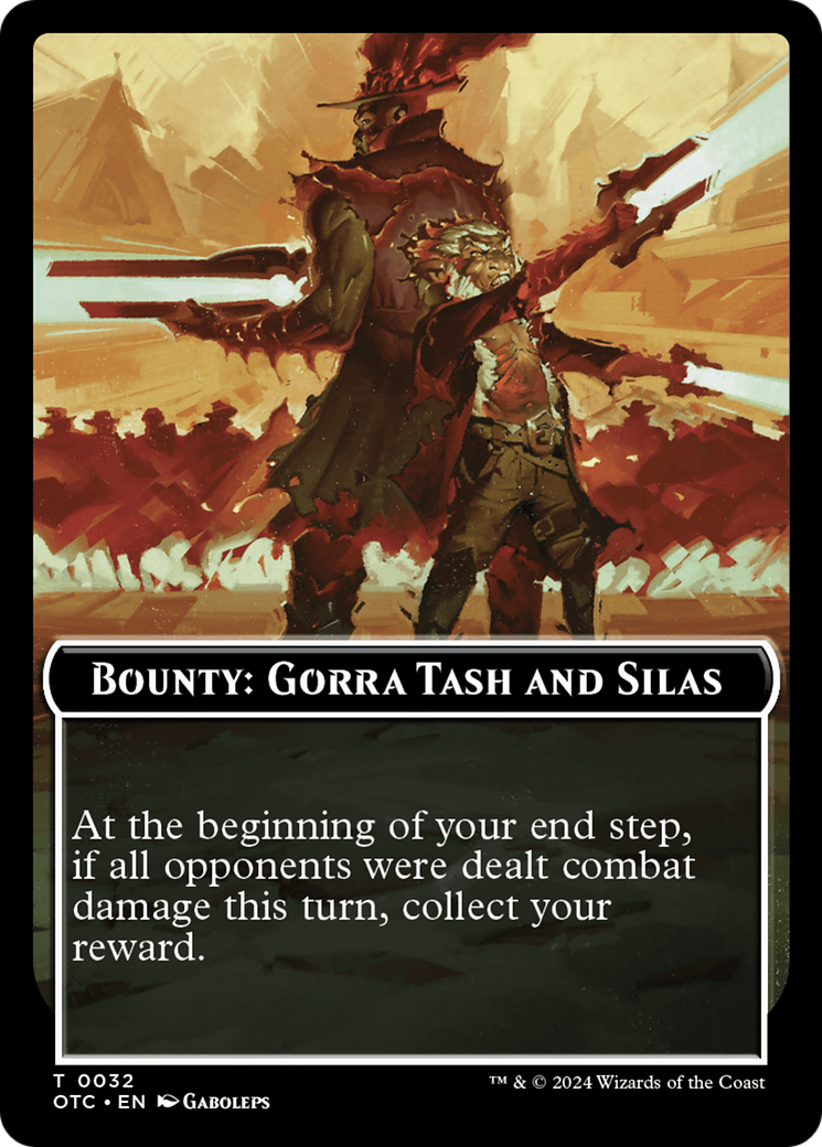 Bounty: Gorra Tash and Silas // Bounty Rules Double-Sided Token [Outlaws of Thunder Junction Commander Tokens] | PLUS EV GAMES 