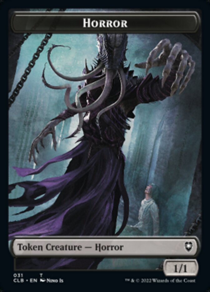 Horror // Centaur Double-Sided Token [Commander Legends: Battle for Baldur's Gate Tokens] | PLUS EV GAMES 