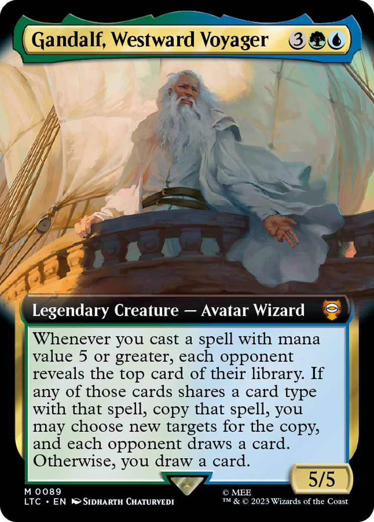 Gandalf, Westward Voyager (Extended Art) [The Lord of the Rings: Tales of Middle-Earth Commander] | PLUS EV GAMES 