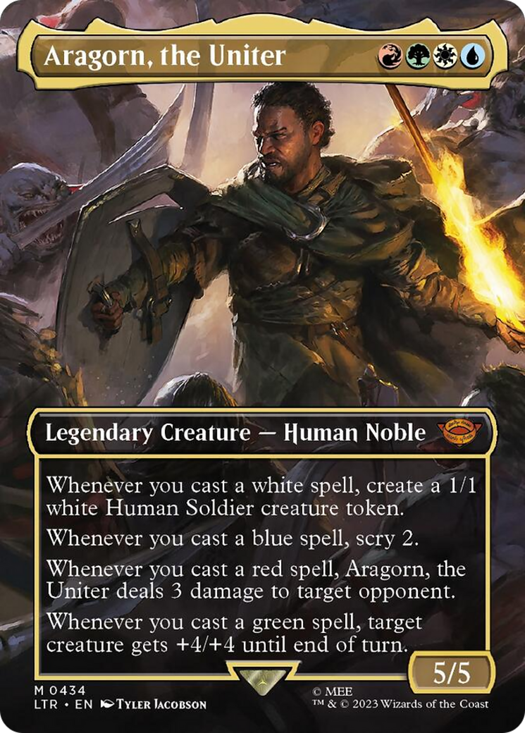 Aragorn, the Uniter (Borderless Alternate Art) [The Lord of the Rings: Tales of Middle-Earth] | PLUS EV GAMES 