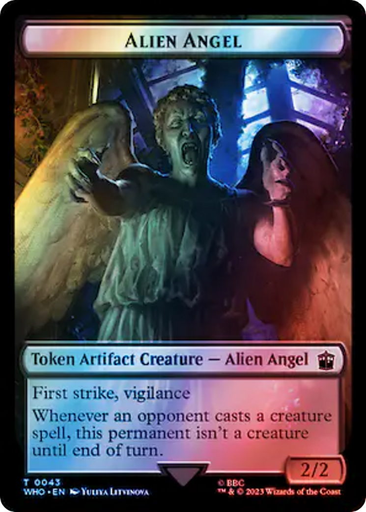 Alien Angel // Food (0057) Double-Sided Token (Surge Foil) [Doctor Who Tokens] | PLUS EV GAMES 