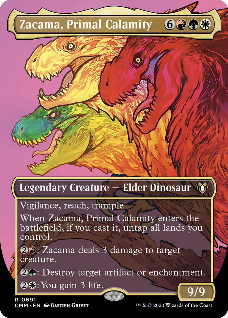 Zacama, Primal Calamity (Borderless Profile) [Commander Masters] | PLUS EV GAMES 