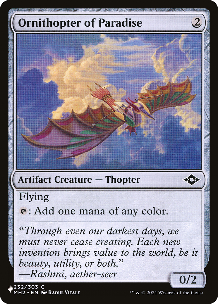 Ornithopter of Paradise [The List Reprints] | PLUS EV GAMES 