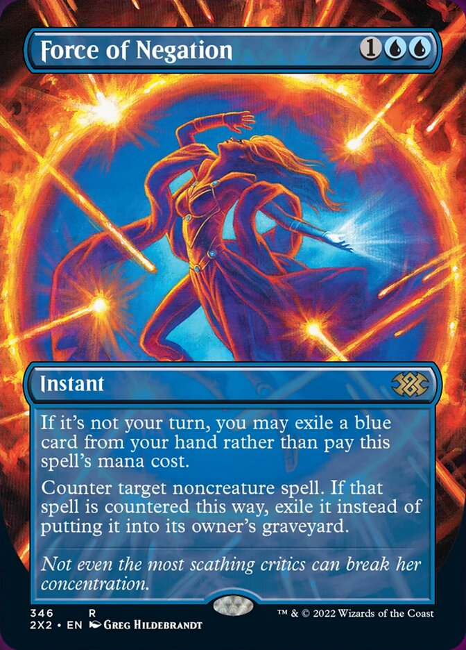 Force of Negation (Borderless Alternate Art) [Double Masters 2022] | PLUS EV GAMES 