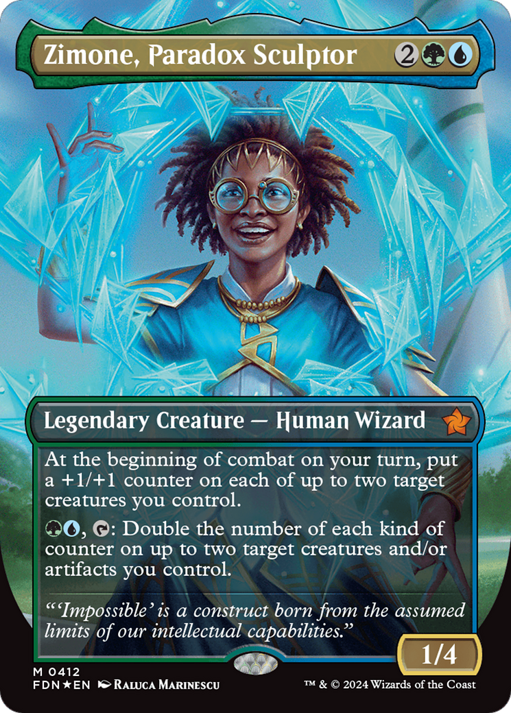 Zimone, Paradox Sculptor (Borderless) (Mana Foil) [Foundations] | PLUS EV GAMES 