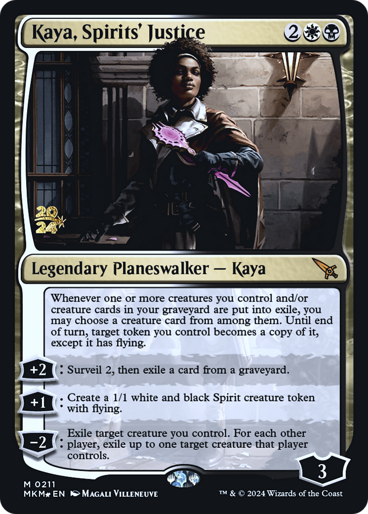 Kaya, Spirits' Justice [Murders at Karlov Manor Prerelease Promos] | PLUS EV GAMES 