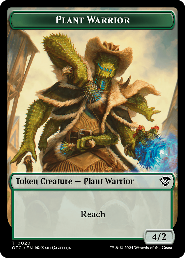Plant Warrior // Plant Double-Sided Token [Outlaws of Thunder Junction Commander Tokens] | PLUS EV GAMES 