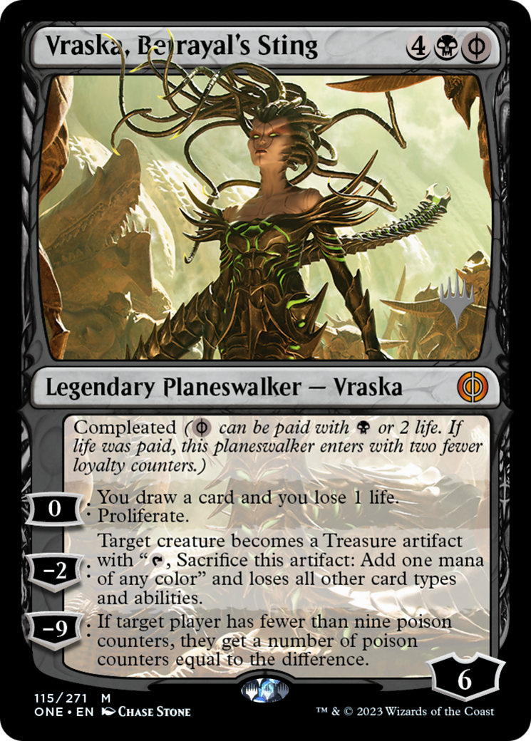 Vraska, Betrayal's Sting (Promo Pack) [Phyrexia: All Will Be One Promos] | PLUS EV GAMES 