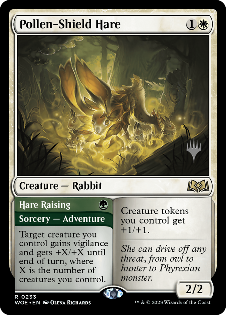 Pollen-Shield Hare // Hare Raising (Promo Pack) [Wilds of Eldraine Promos] | PLUS EV GAMES 
