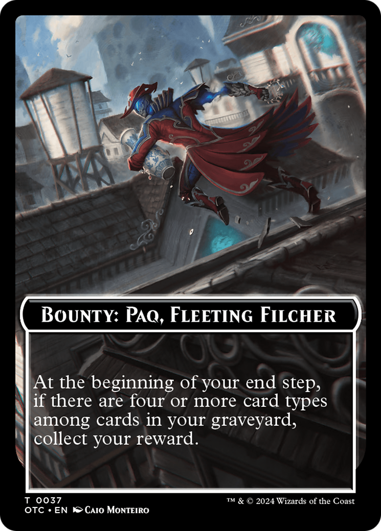 Bounty: Paq, Fleeting Filcher // Bounty Rules Double-Sided Token [Outlaws of Thunder Junction Commander Tokens] | PLUS EV GAMES 