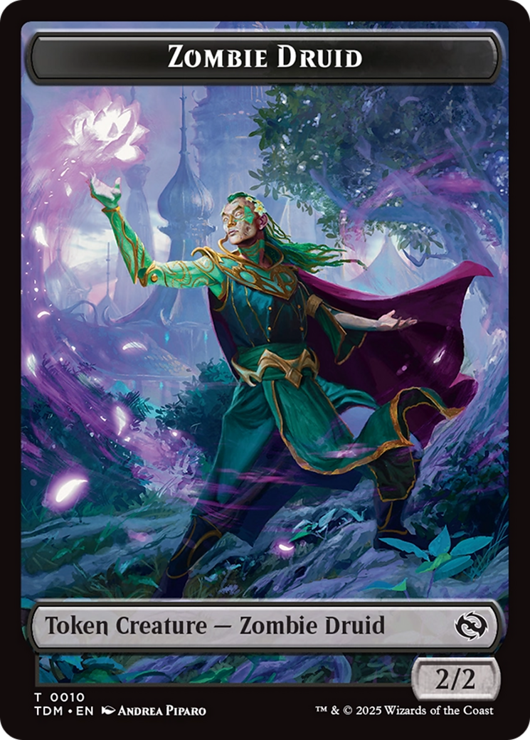 Treasure // Zombie Druid Double-Sided Token [Tarkir: Dragonstorm Tokens] | PLUS EV GAMES 