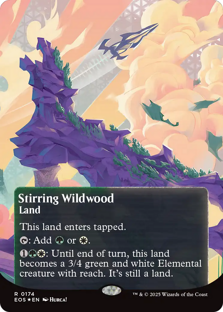 Stirring Wildwood (0174) (Borderless) (Galaxy Foil) [Edge of Eternities: Stellar Sights] | PLUS EV GAMES 