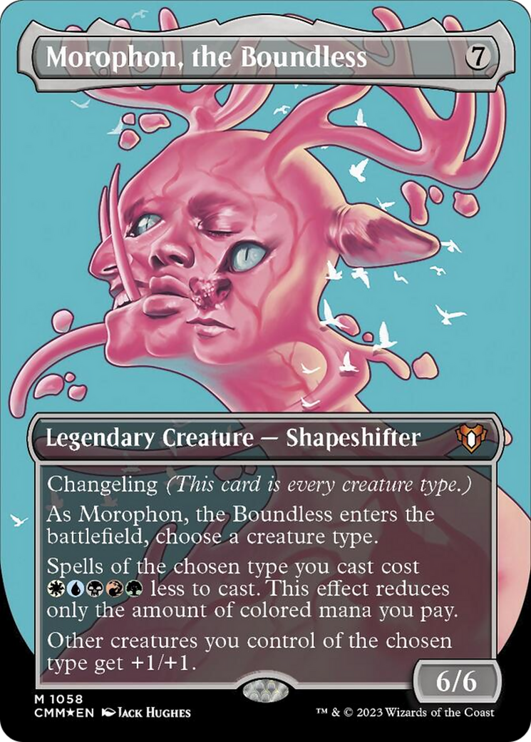 Morophon, the Boundless (Borderless Textured Foil Frame Break) [Commander Masters] | PLUS EV GAMES 